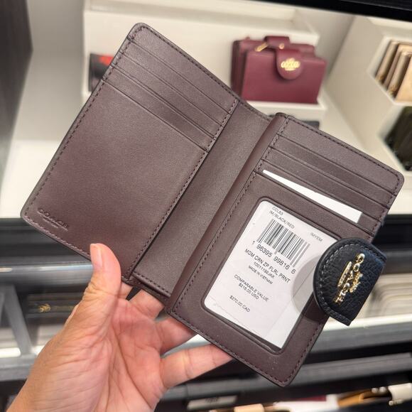 Coach Medium Corner Zip Wallet With Floral Print CCL63 Black/Red - Picture 4 of 5